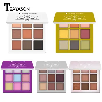 

TEAYASON Nine Color Eye shadow Dish Earth Color Pearlescent Matte Eye Shadow Diamond Glitter Unique Eye Style TSLM2