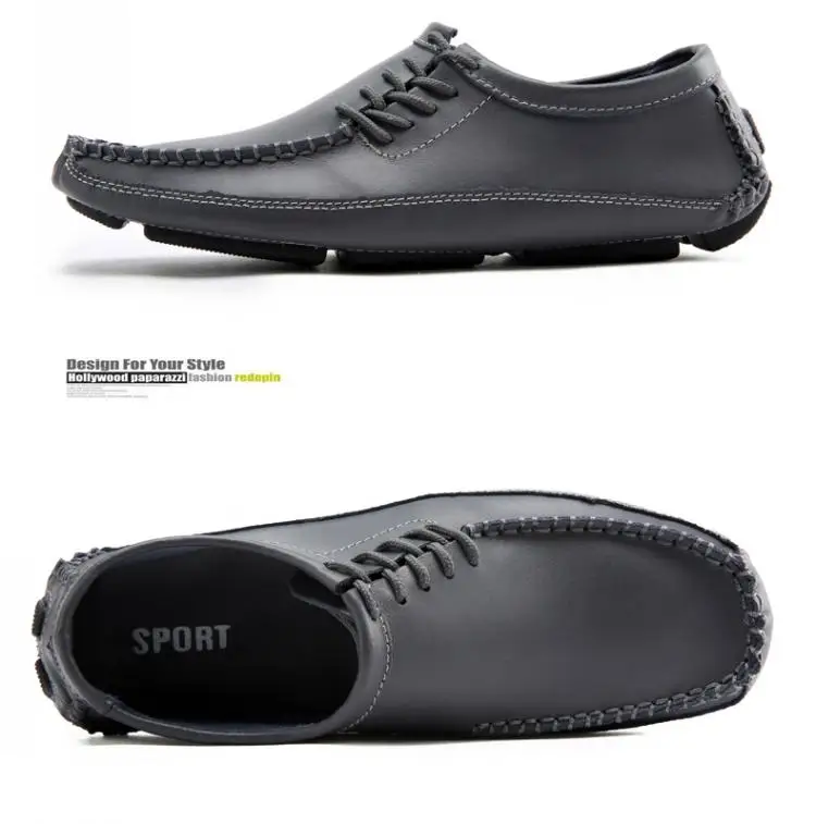 Mocassin homme/ г. Осенняя большая обувь мужские слипоны на плоской подошве Sapatos, лоферы большого размера, обувь для вождения, мужские повседневные Мокасины черного цвета