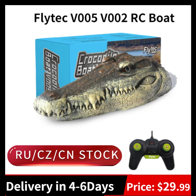 Flytec-V005 2.4G Remote Control Electric Racing Boat Crocodile Head RC Spoof Toy 