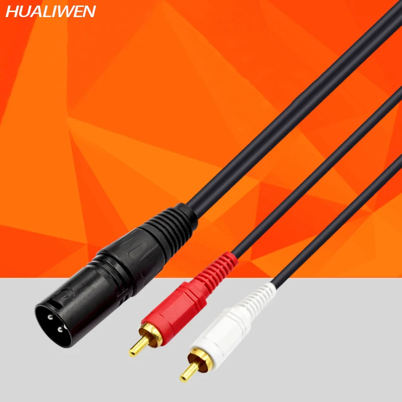 

Audio RCA Cable Male To 2 XLR 3 Pin Male Female Cannon Amplifier Mixing Plug AV Cable Dual XLR To Dual RCA Cable