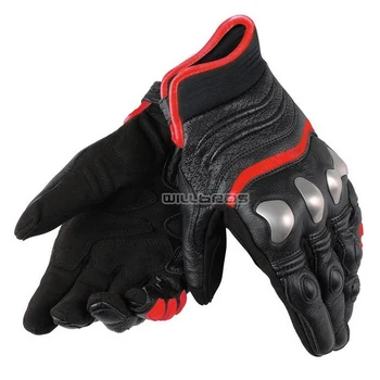 

X-Strike Leather Gloves Mens Motorbike MTB ATV Bike Riding Scooter Motocross Motorcycle Black Red Gloves
