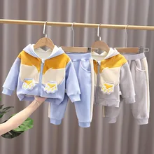 Ensemble de vêtements pour bébé garçon, 2 pièces, veste + pantalon, Patch, survêtement, collection automne et hiver, EY10263 
