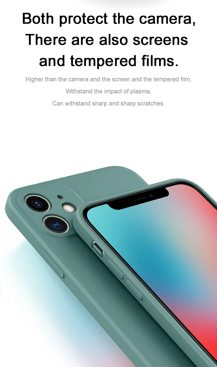 lifeproof case iphone 8 For iPhone 12 Pro Max Square Liquid Silicone Phone Case For iPhone 12 Mini XR X Xs 11 Pro Max 6 7 8 Ultra Thin Soft Back Cover iphone 6 cardholder cases