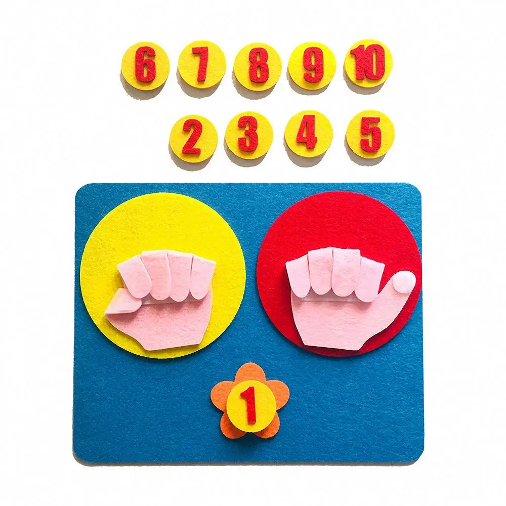 XICC Handmade Felt Finger Numbers Counting Math Toy Set Children Early Teaching Aids DIY Wool Nonwoven Digital Kindergarten Gift