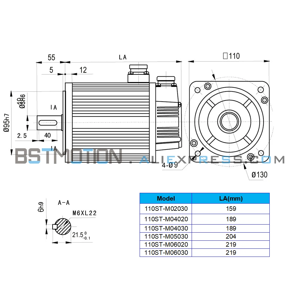 AASD 드라이버 및 3M 인코더 케이블 포함 AC 서보 모터, 600W, 800W, 1.2KW, 1.5KW, 1.8KW, 110ST, M02030, M04020, M04030, M05030, M06020,