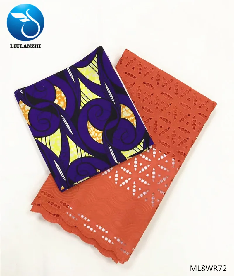 LIULANZHI африканская восковая кружевная ткань оптом нигерийский хлопок воск и хлопок кружевная ткань для женщин 3+ 2,5 ярдов ML8WR66-ML8WR92