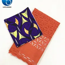 LIULANZHI африканская восковая кружевная ткань оптом нигерийский хлопок воск и хлопок кружевная ткань для женщин 3+ 2,5 ярдов ML8WR66-ML8WR92