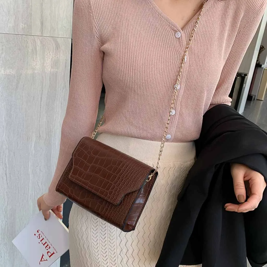 OCARDIAN, женские сумки, каменный узор, стиль ретро, на застежке, маленькая квадратная сумка на цепочке, сумка через плечо, Bolsas Feminina Au29