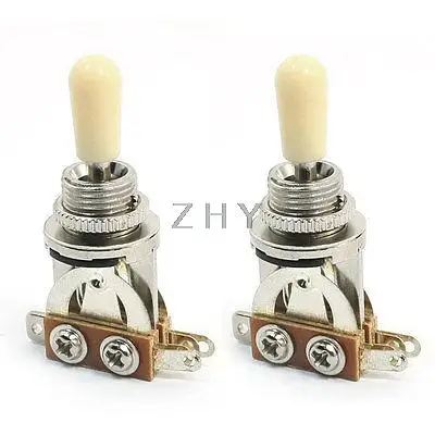 

2 Pieces Beige Tip 3 Way Toggle Switch Pickup Selector for Electric Guitar