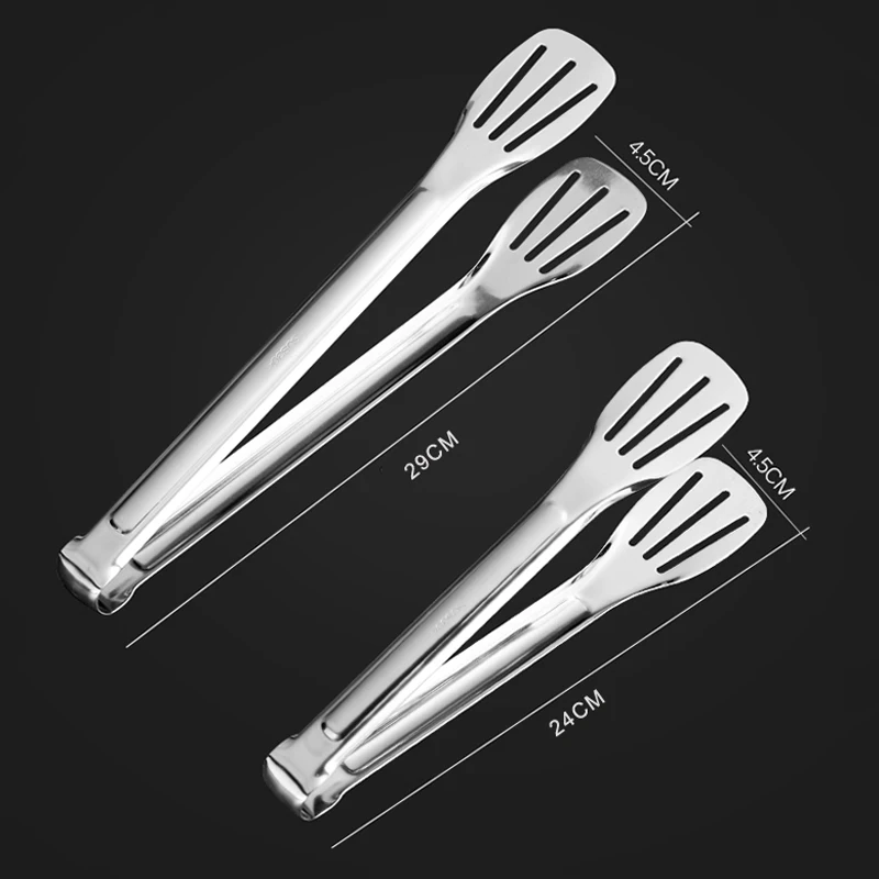 1PC Stainless Steel Kitchen Tongs BBQ Clip Food Tongs Pizza Bread Dessert Server Steak Salad Buffet Serving Clip Kitchen Tools (4)