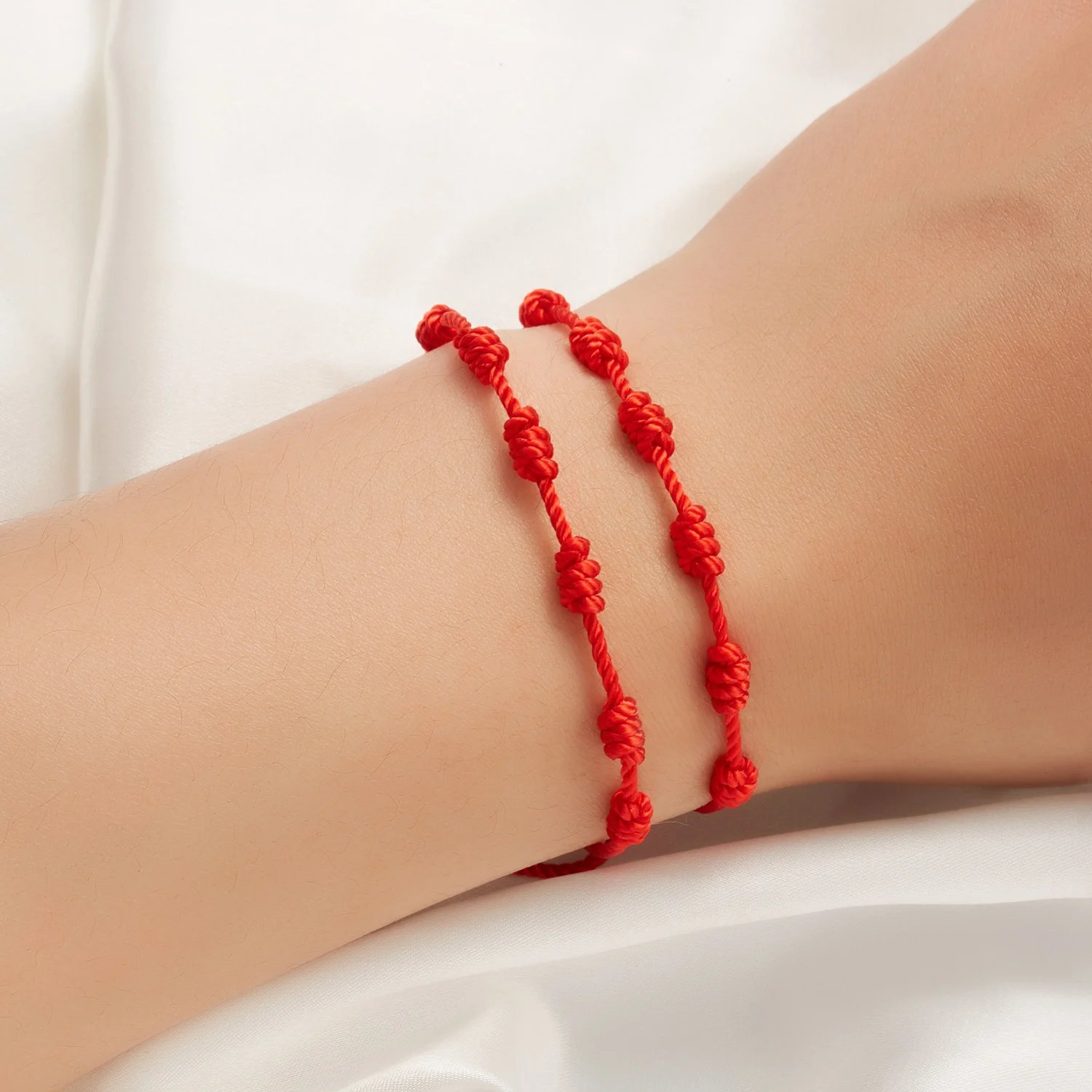 7 knoten Schwarz Rot String Seil Armbänder für Frauen Männer Blau Bösen Augen Glück Wünschen Pappe Handmade Einstellbare Paar Armreifen – Detail 19