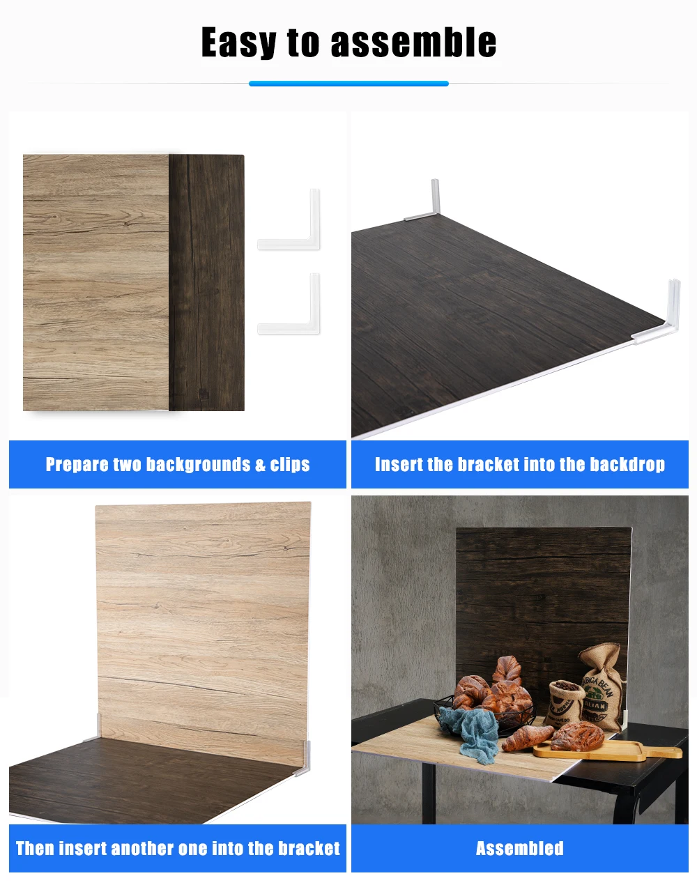 Photography 60x60cm Background Board Photo Studio Background Wooden Cement 3D Te