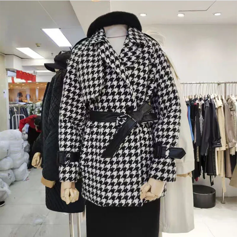 Шерстяное Женское пальто высокого качества, классические длинные шерстяные пальто, шерстяные куртки, Тренч, зимняя верхняя одежда, клетчатые женские пальто, шерстяное пальто