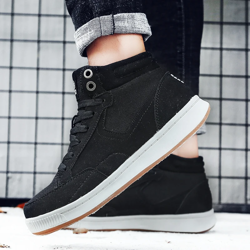 Band Super Warm Men Winter Leather Boots Cow Suede Canvas Men's Fur Boots Warm Snow Shoes Men's Ankle Snow Boot Plus Size 39-49