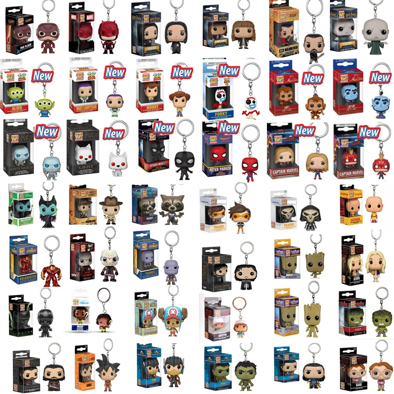 

FUNKO POP MARVEL Keychain Official FORKY Super Hero HULK GOKU RICK DOBBY Anime Characters Figure Collectible Model Toys With Box