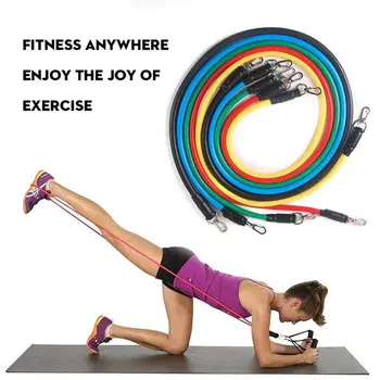 

11 Set Latex Resistance Bands Training Exercise Yoga Tubes Pull Rope Expander Elastic Belts Stretch for Home Gyms Workout