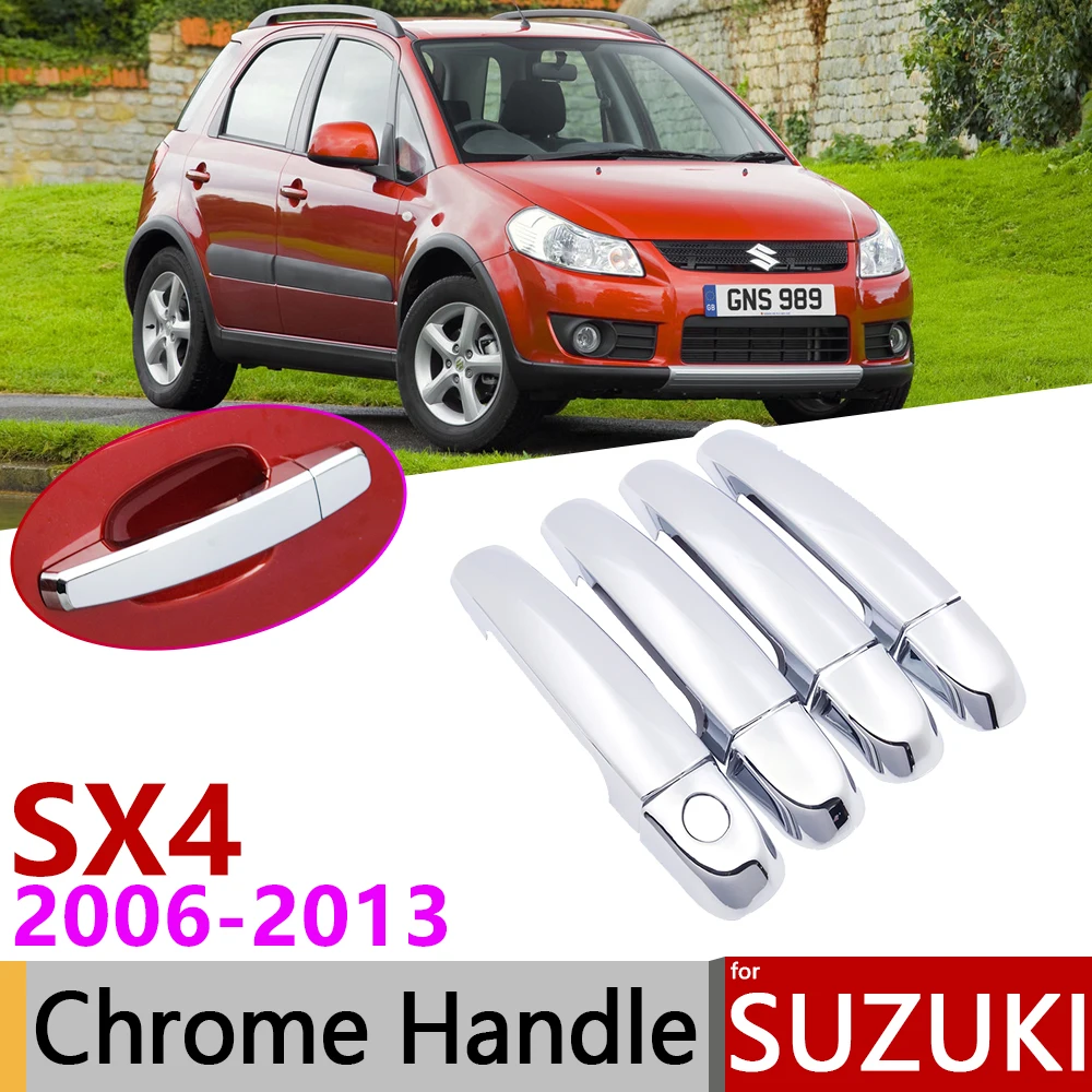 

for Suzuki SX4 Fiat Sedici Maruti 2006~2013 Chrome Door Handle Cover Car Accessories Stickers Trim Set 2007 2008 2009 2011 2012