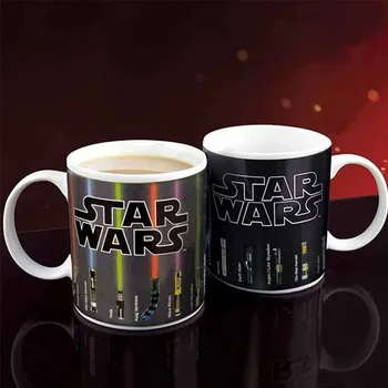

Star war color changing coffee mugs Lightsaber ceramic cups and mugs magic mark drinkware