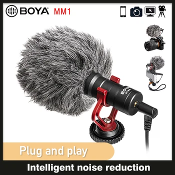 

BOYA BY-MM1 Video Record Microphone for DSLR Camera Smartphone Osmo Pocket Youtube Vlogging Mic for iPhone Android DSLR Gimbal