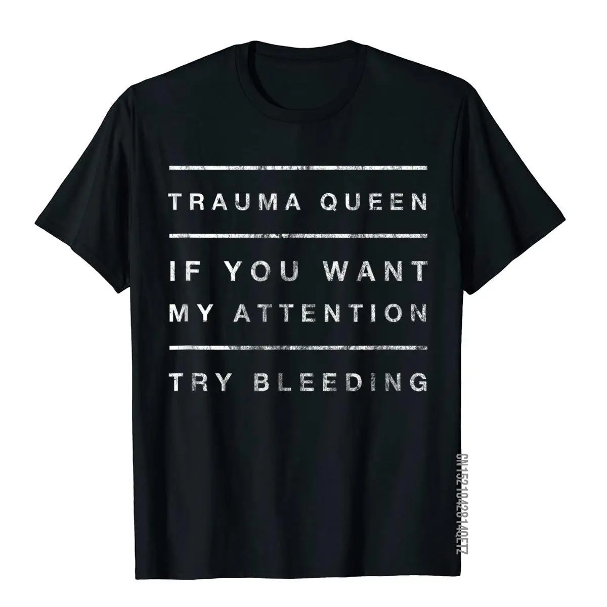 EMT Funny Women Trauma Queen Quote Paramedic Saying T-Shirt__B8954black