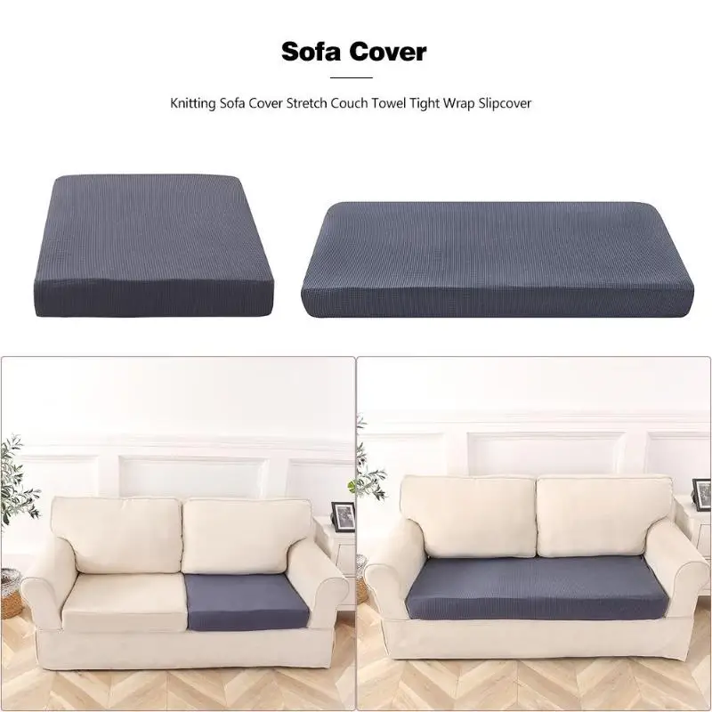 

Elastic Sofa Cushion Cover Knitted Tight Wrap Armrest Slipcover Stretch Couch Towel Living Room Decoration Furniture Protector