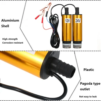 

New 51mm Water Oil Diesel Fuel Transfer Pump DC 12V/24V Submersible Pump for Pumping Diesel Oil Water with Fliter Screen