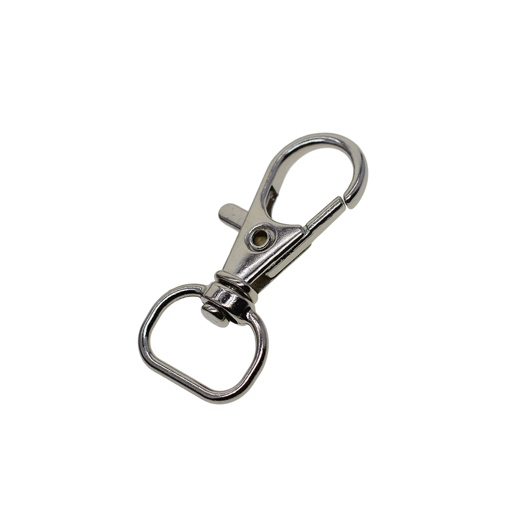 Bulk Lobster Swivel Clasp D Ring Key Ring Keychain Lanyard Finding Silver  Tone