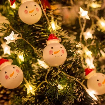 

Led Colorful Lantern Flashing Strings Christmas Decoration Santa Claus Snowman Party Tree Arrangement Lights Party Decoration