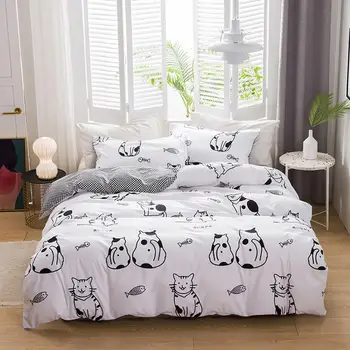 

Cartoon Duvet Cover Set 2/3pcs for Kids Boys Girls Summer Home Bedding Set Bedclothes with Pillowcases Twin Queen Single Size