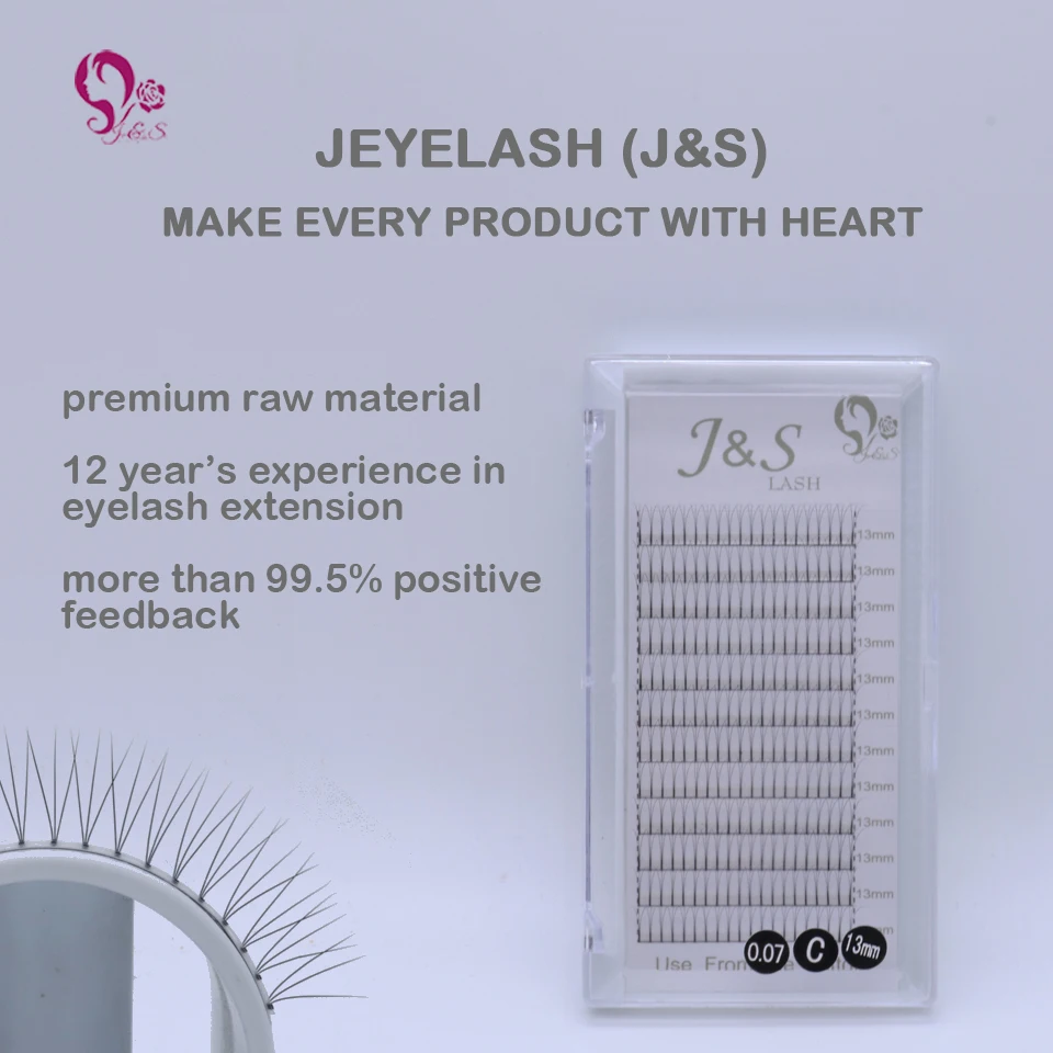Jeyelash предварительно сделанные вееры 3D объемные ресницы для наращивания, термосвязанные ресницы, 5 лотков/лот J& S искусственные норковые ресницы