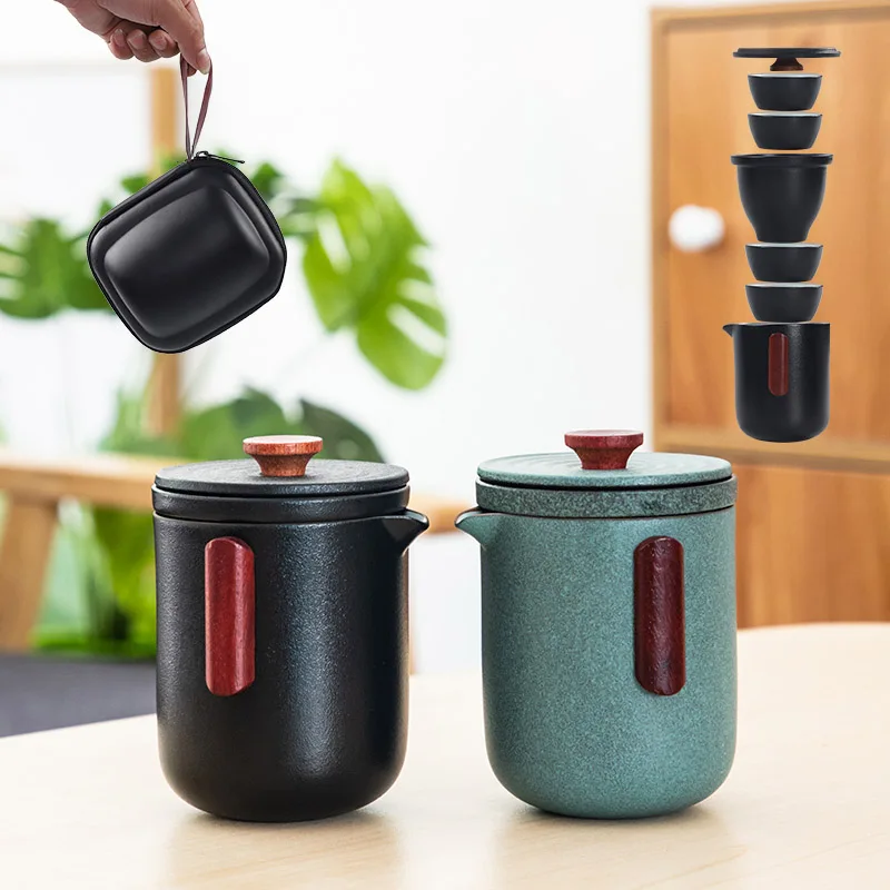 Керамический чайник TANGPIN gaiwan с 4 чашками чайные наборы портативный дорожный