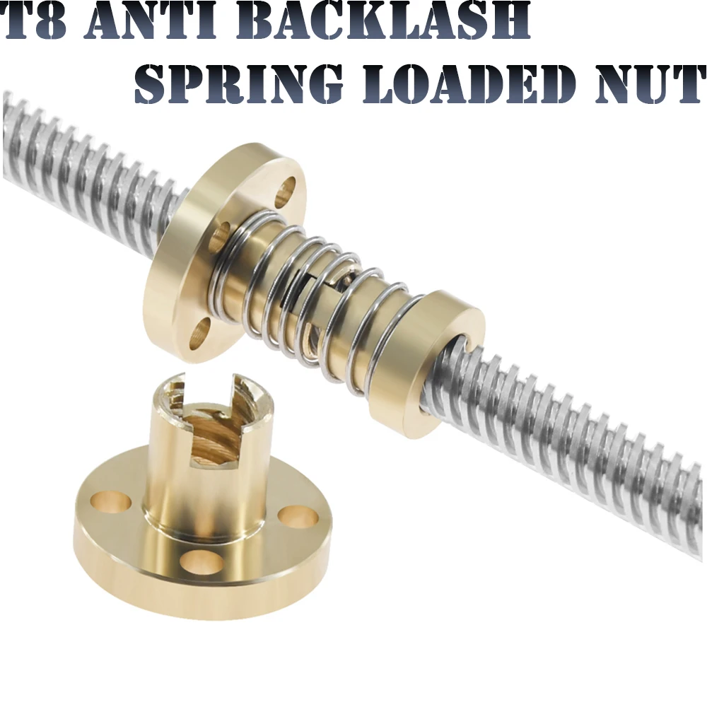 3Pcs Saiper T8 Anti-Backlash Spring Loaded Nut Elimination Gap Nut for 3D Printer CNC Machine 8mm Acme Threaded Rod Lead Screws 3Pcs Saiper T8 Anti-Backlash Spring Loaded Nut Elimination Gap Nut for 3D Printer CNC Machine 8mm Acme Threaded Rod Lead Screws
