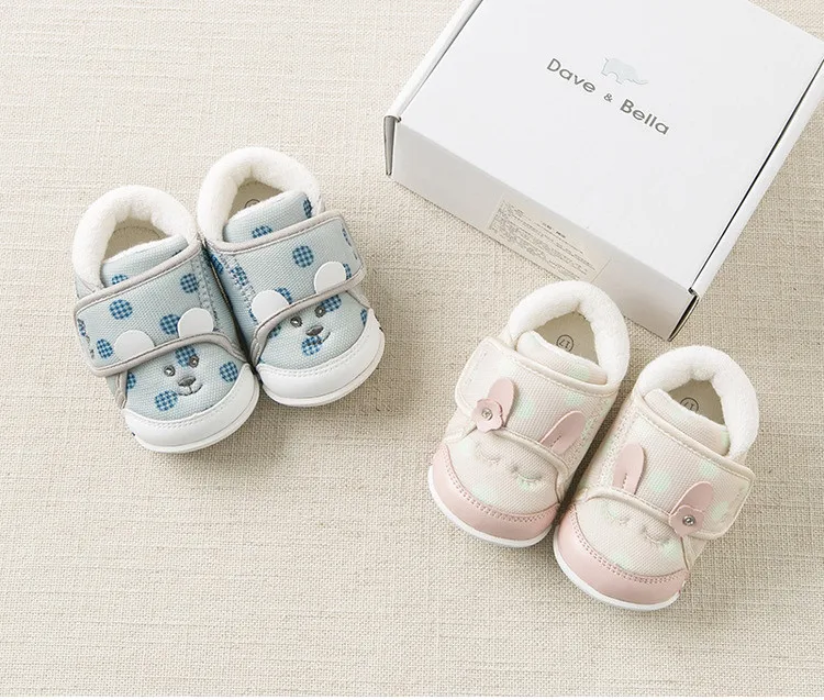 DB11301 Dave Bella/осенне-зимняя Милая парусиновая обувь унисекс для малышей; детская повседневная обувь для новорожденных девочек
