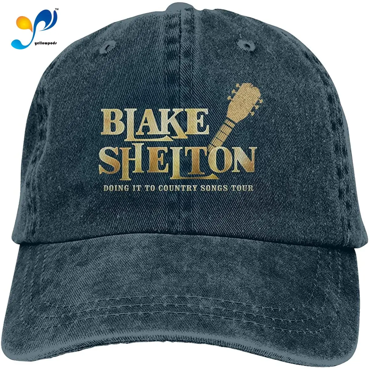 Blake Shelton Hat Vintage Washed Denim Baseball Cap Adjustable Unisex | Аксессуары для одежды