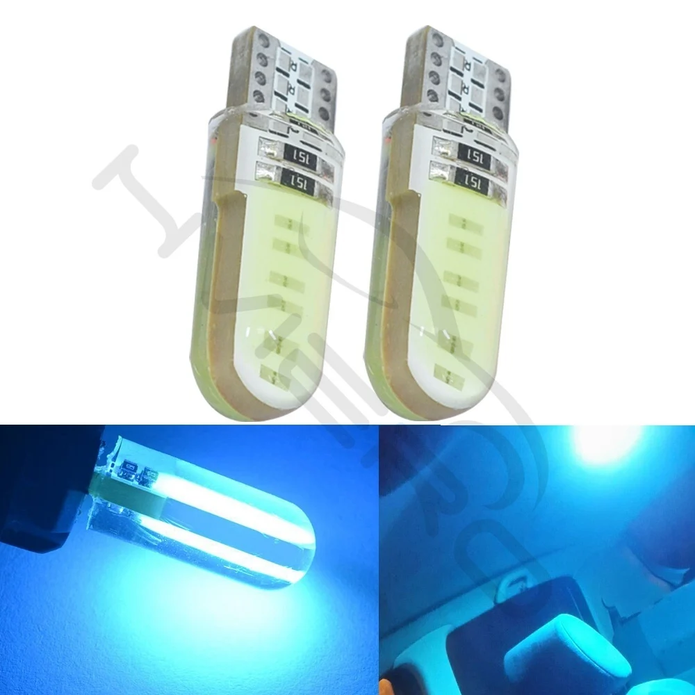 Hviero T10 W5W Red COB LED Silicagel Waterproof 194 501 Wedge Led Car Marker Light Reading Dome Lamp Auto Parking Bulbs for lada DC 12V