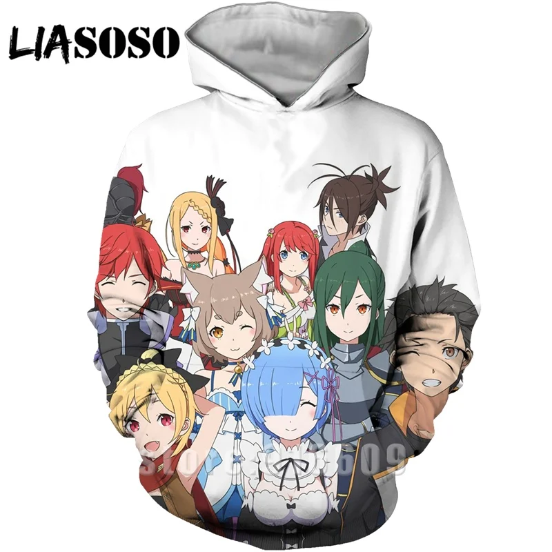 Модные женские и мужские худи rem с 3D принтом Re: zero, худи REM, пуловер для косплея, толстовка с капюшоном в стиле аниме, Harajuku - Цвет: 23