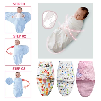 

Babies Sleeping Bags Newborn Baby Cocoon Swaddle Wrap Envelope 100%Cotton 0-6 Months Baby Blanket Swaddling Wrap Sleepsack