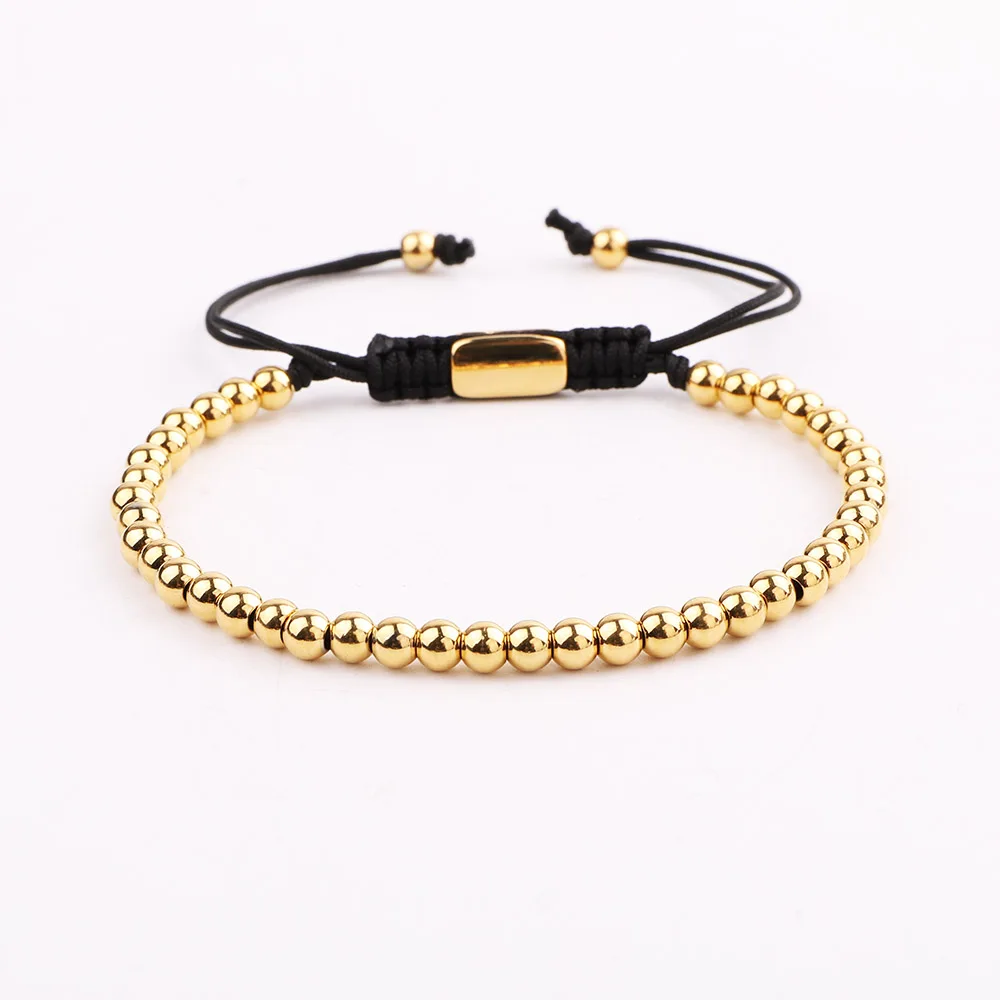 JARAVVI High Quality Men Bracelet Simple Design 4mm Small Stainless Steel Beads Macrame Friendship Bracelet Men Jewelry Gift - Image 3