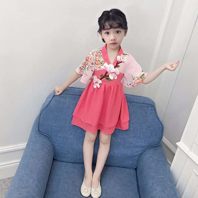Сказочное платье принцессы для девочек Hanfu винтажный костюм в китайском стиле