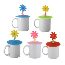 Модные креативные чашки покрывают пищевую силиконовую чашку высокого качества термостойкие безопасные здоровые милые цветы форма крышки