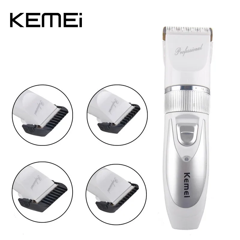 Rechargeable Electric Hair Clipper with Limit Combs Barber Scissors Trimmer Grooming Kit for Adult Baby KM-6688 KEMEI