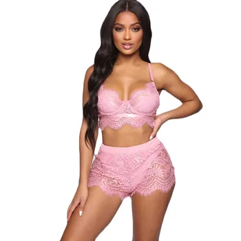 

Erotic Women Sissy Lace Sexy Lingerie Costumes Babydoll Wireless Bra Panty Solid Porno Sexy Underwear Femme Set Plus Size S-XL