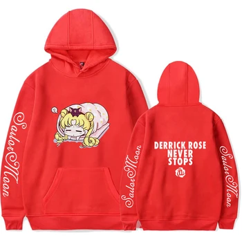 

Hot Sailor Moon Hoodies Men Women New Print Harajuku Sweatshirts Hooded Popular pullovers boys girls Hoodies casual red Hoodie