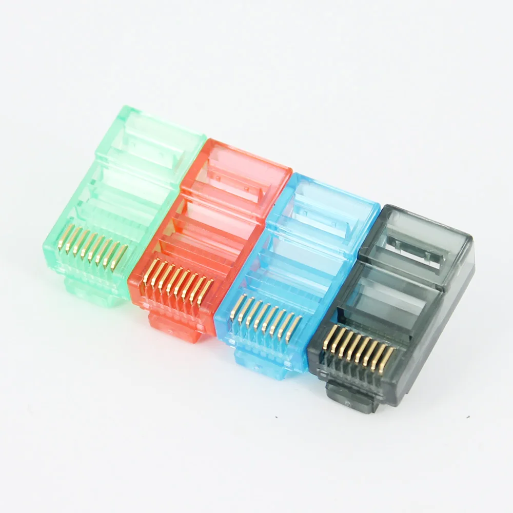  PC8018-JONSNOW Ethernet Cables Module Plug Network Connector RJ-45 Crystal Heads Cat5 Cat5e Gold Plated Network Cable (3)