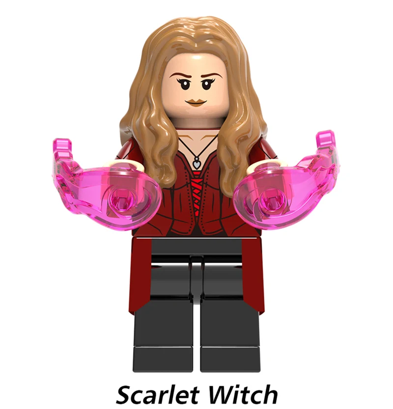 Scarlet Witch Супер Герои Мстители танос Коллекционная фигурка Звездный ястреб супергигантский Ayo Vision Okoye Kraglin строительные блоки наборы модели кирпичные игрушки - Цвет: Scarlet Witch