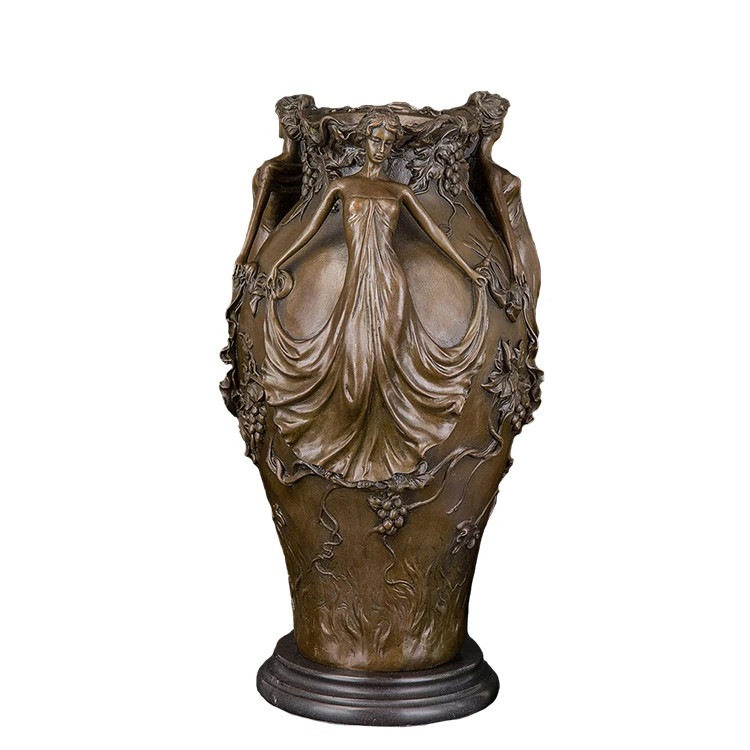 Bronze casting home decoration lady with vase statue sculpture for sale - Цвет: DS-054