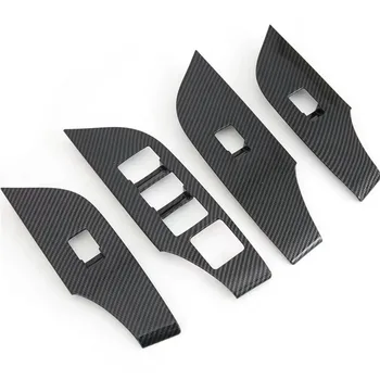 

4pcs Cover Trim For Toyota RAV4 2019-2020 Car ABS Carbon Fiber Interior Door Armrest Cover Trim