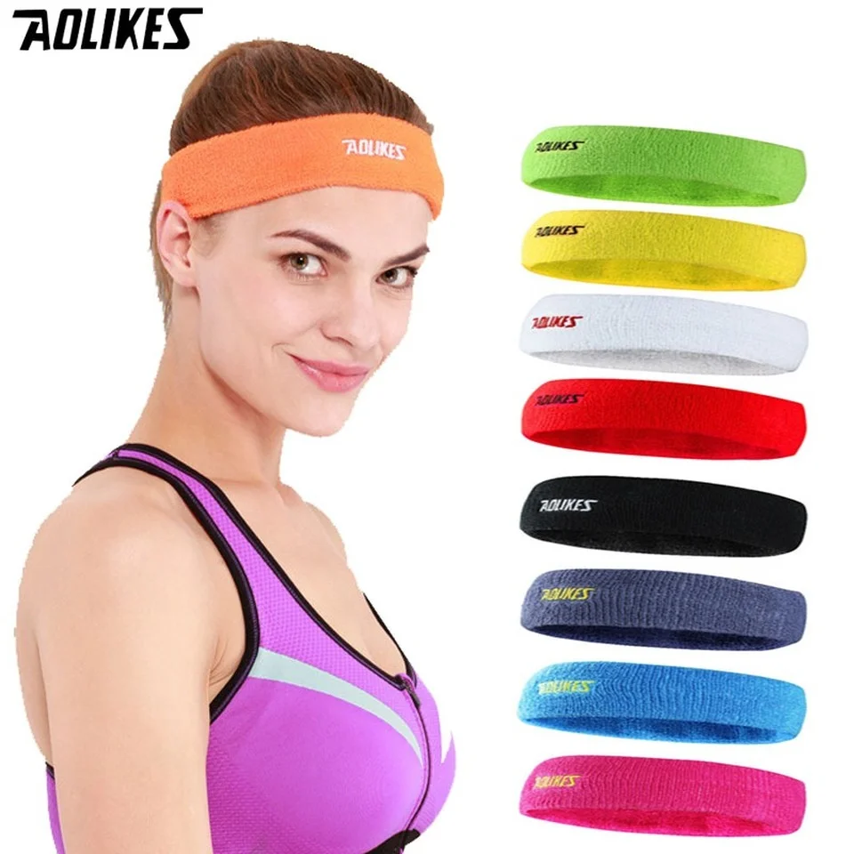 Aolikes 1pc Women Cotton Yoga Hair Band Sweat Headband Sweatband Head
