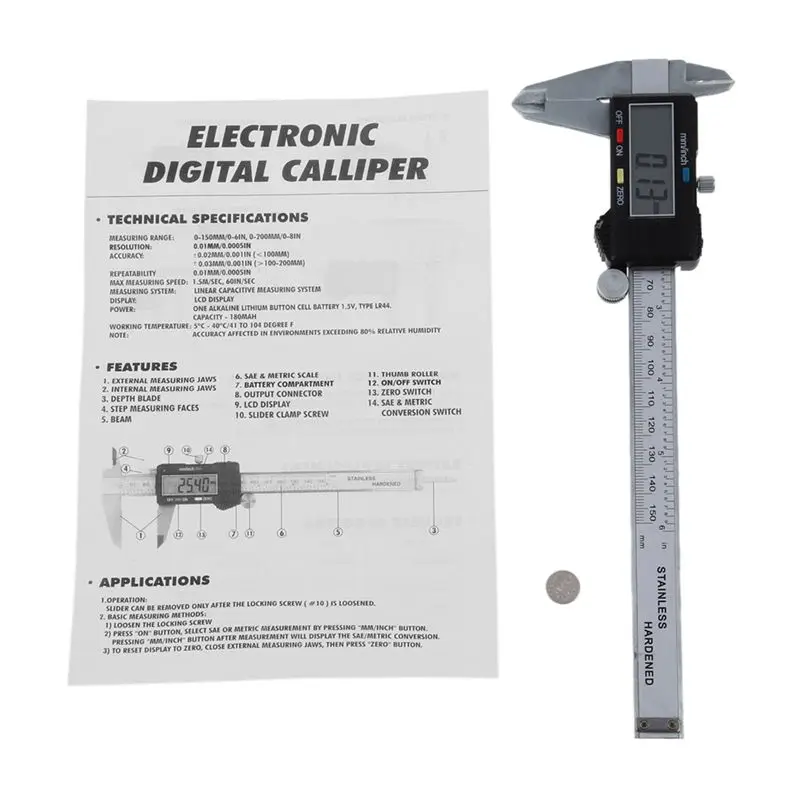 " lcd цифровой штангенциркуль микрометр из нержавеющей стали прецизионный измерительный инструмент