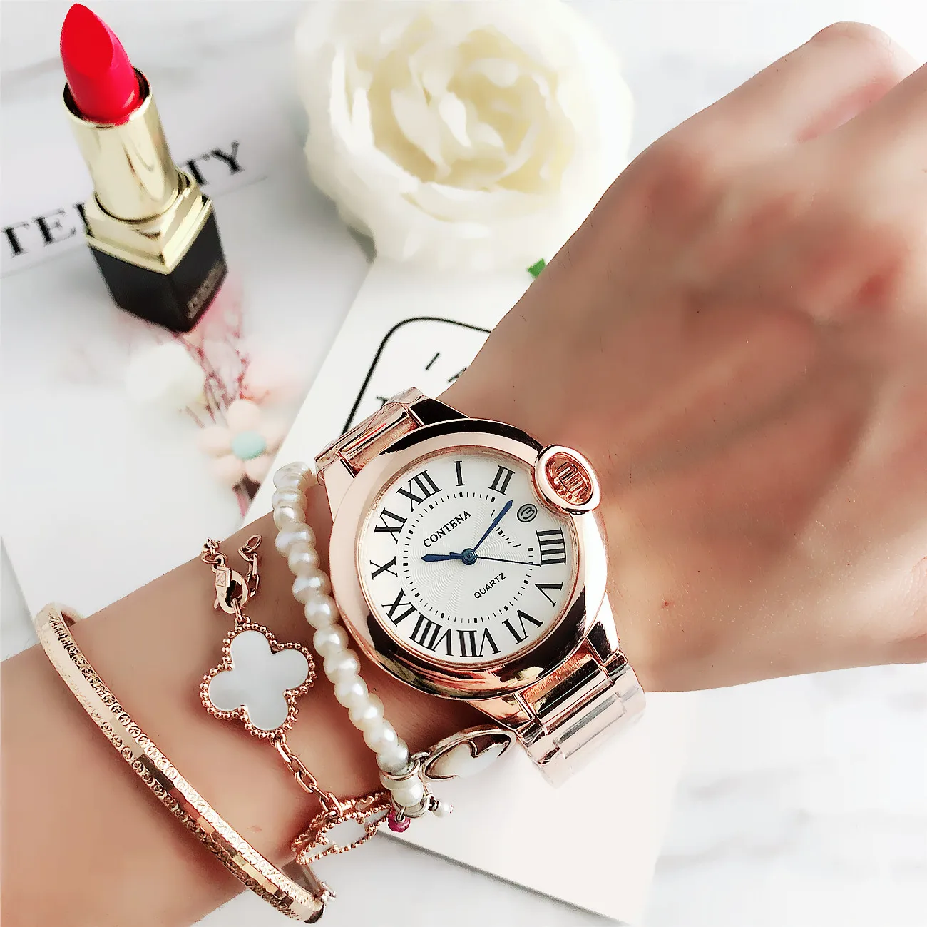 CONTENA Feminino женские нарядные часы Reloj Mujer часы для женщин бриллиантовые модные женские часы Relogio